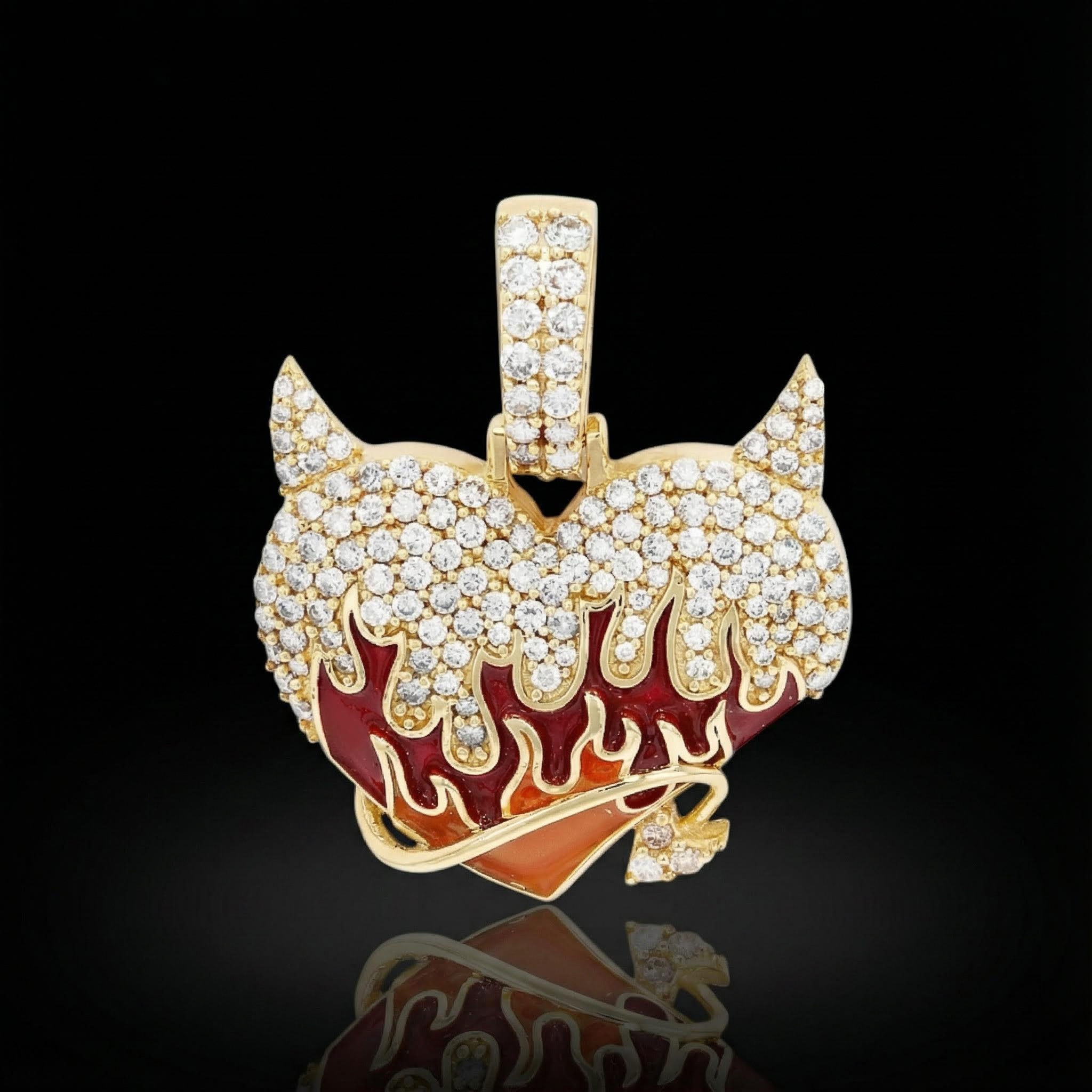 Flaming Angel Devil Heart Pendant Bold Statement Style With Street Luxury