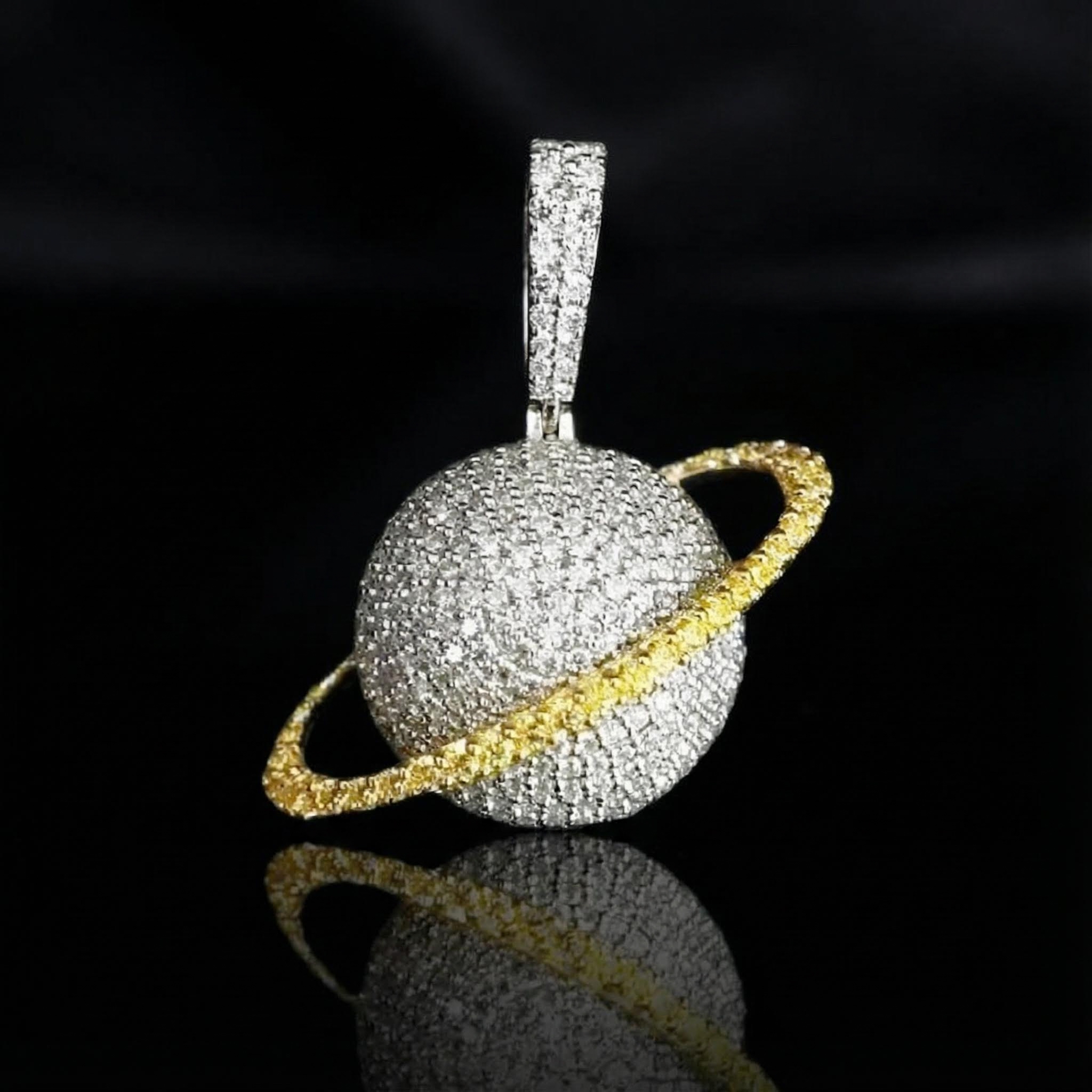 Micro Paved Saturn Pendant Bold Statement Style With Street Luxury