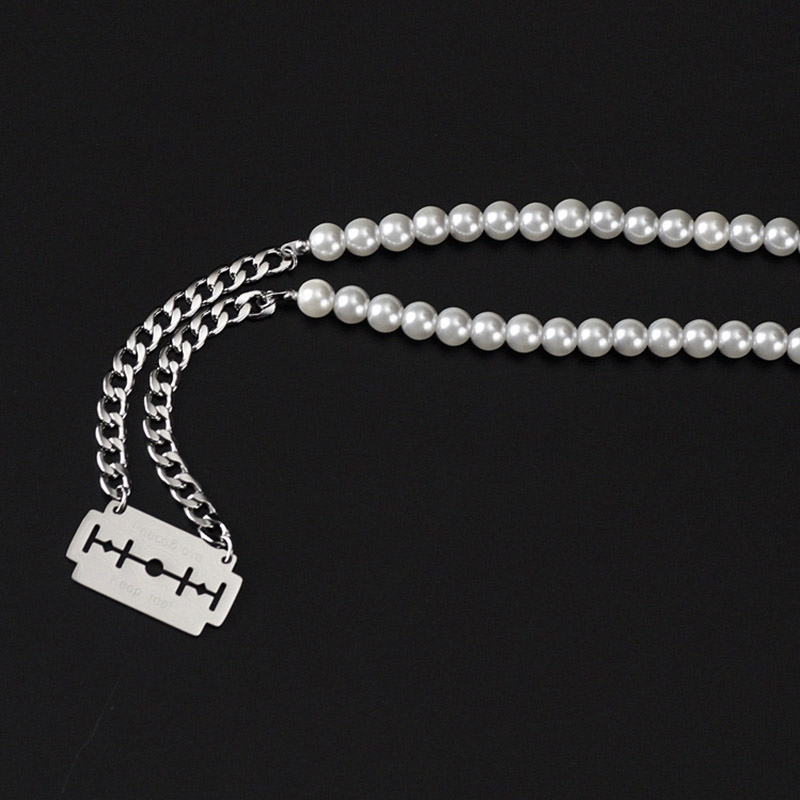 Blade Cuban Link Pearl Chain Bold Statement Style With Street Luxury - Image 4