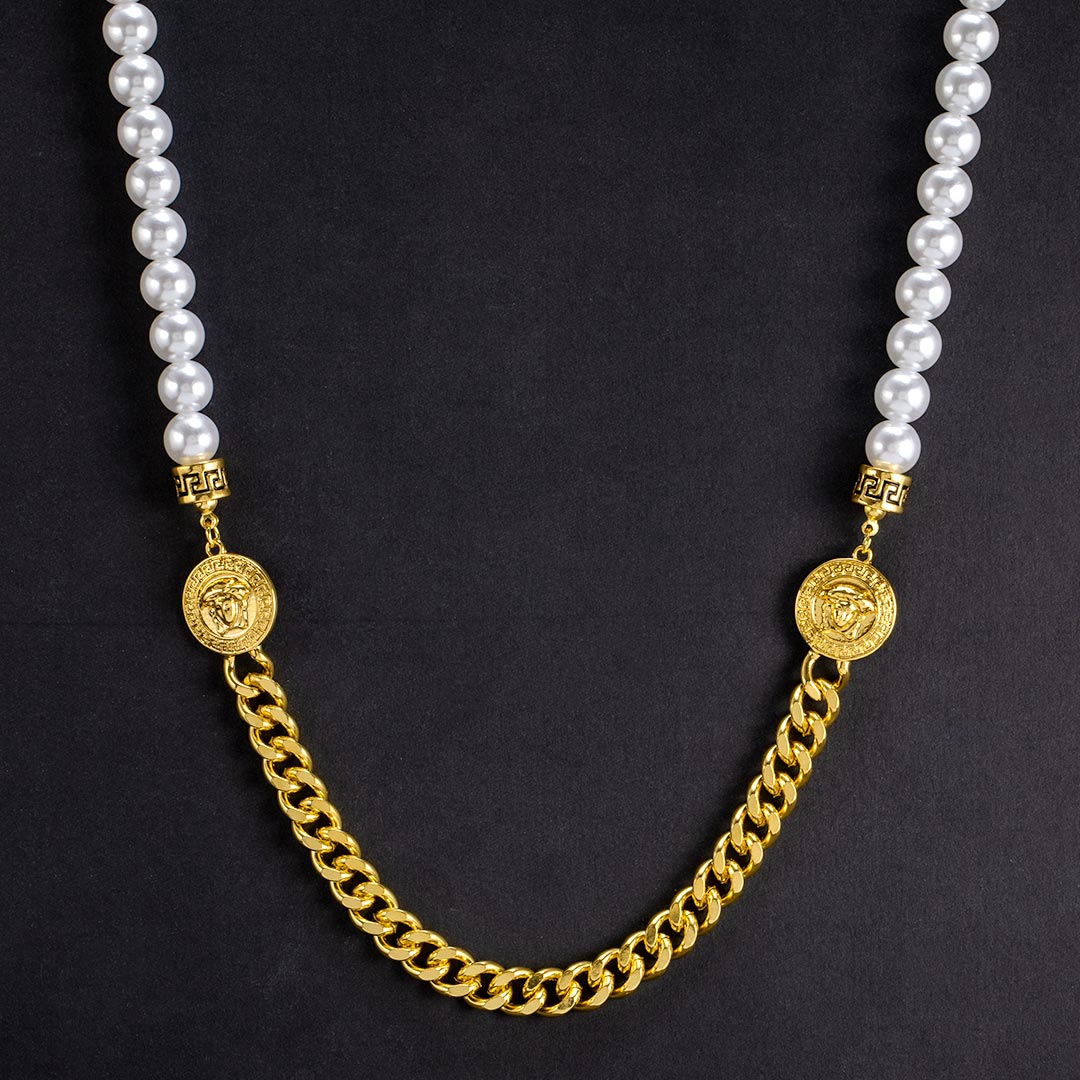 Banshee Pearl Cuban Chain In Gold Built For Bold Statement Style - Image 3
