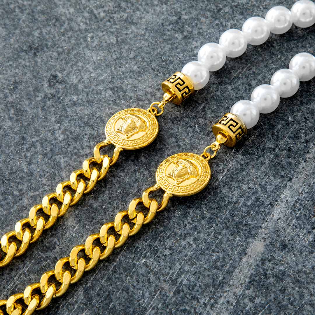 Banshee Pearl Cuban Chain In Gold Built For Bold Statement Style - Image 5