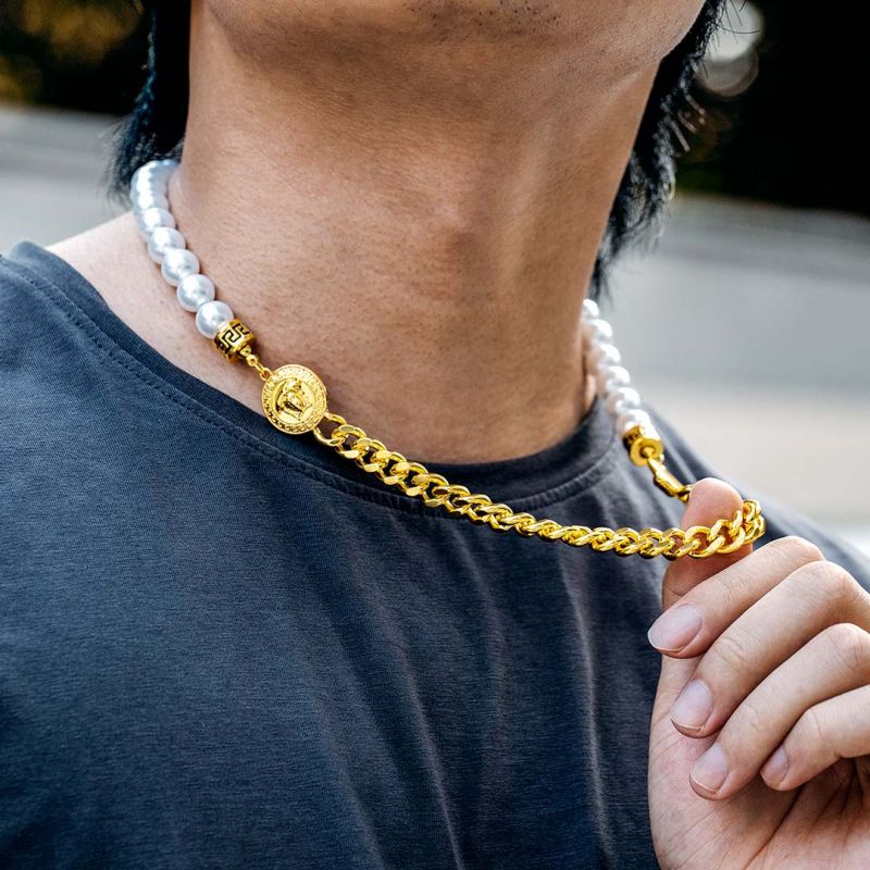 Banshee Pearl Cuban Chain In Gold Built For Bold Statement Style - Image 7
