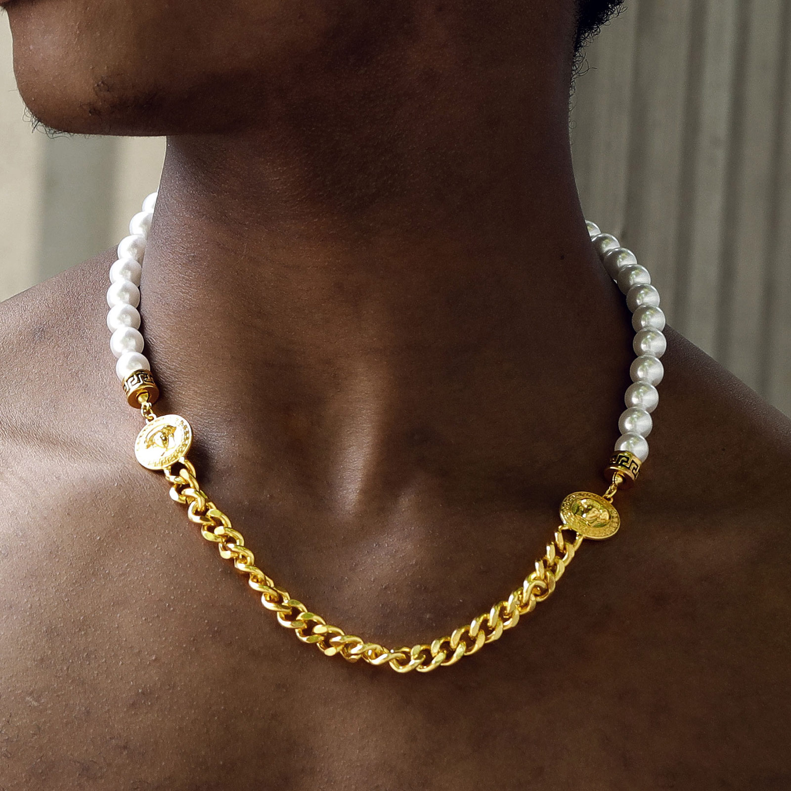 Banshee Pearl Cuban Chain In Gold Built For Bold Statement Style