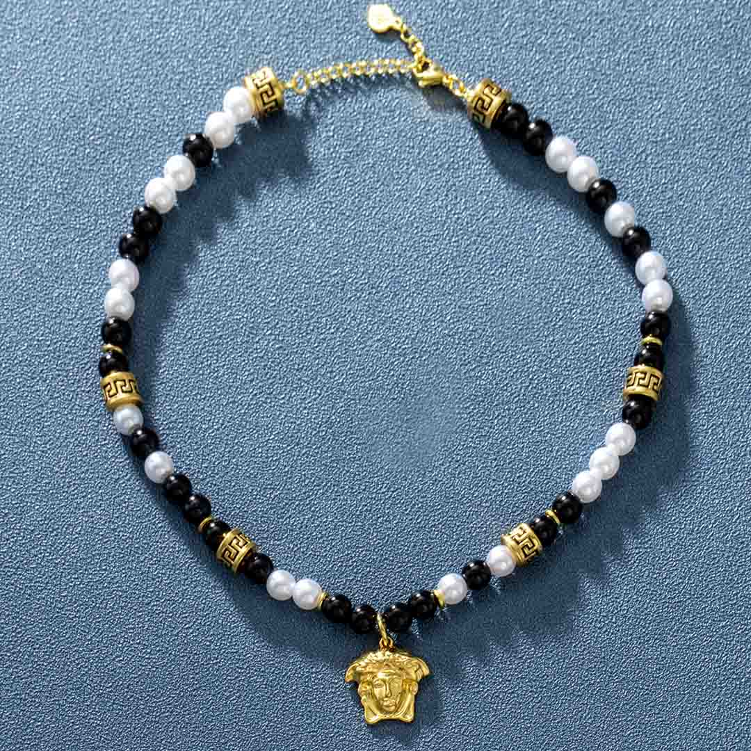 Banshee Black Pearl Necklace In Gold Made For Street Luxury Energy - Image 3