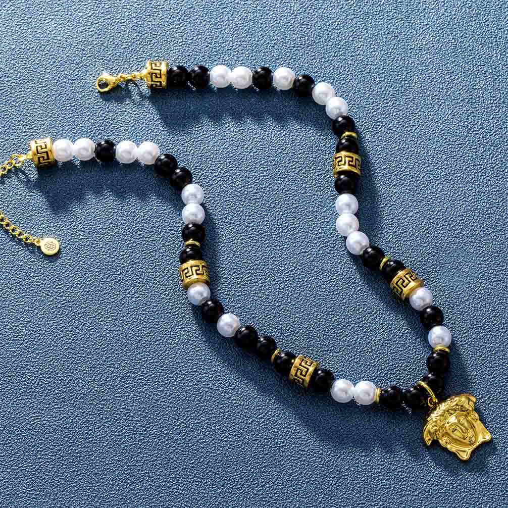 Banshee Black Pearl Necklace In Gold Made For Street Luxury Energy - Image 6