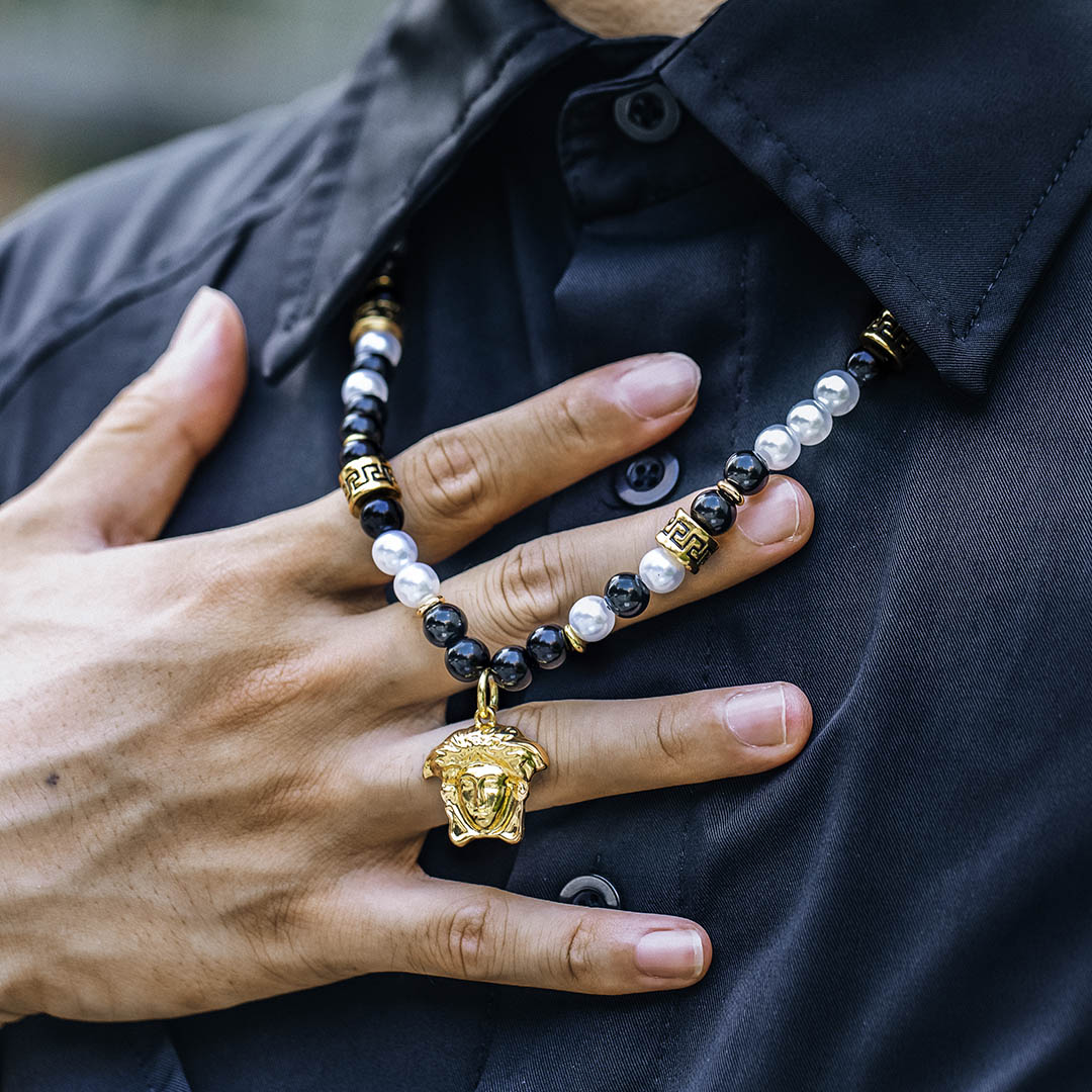 Banshee Black Pearl Necklace In Gold Made For Street Luxury Energy - Image 7