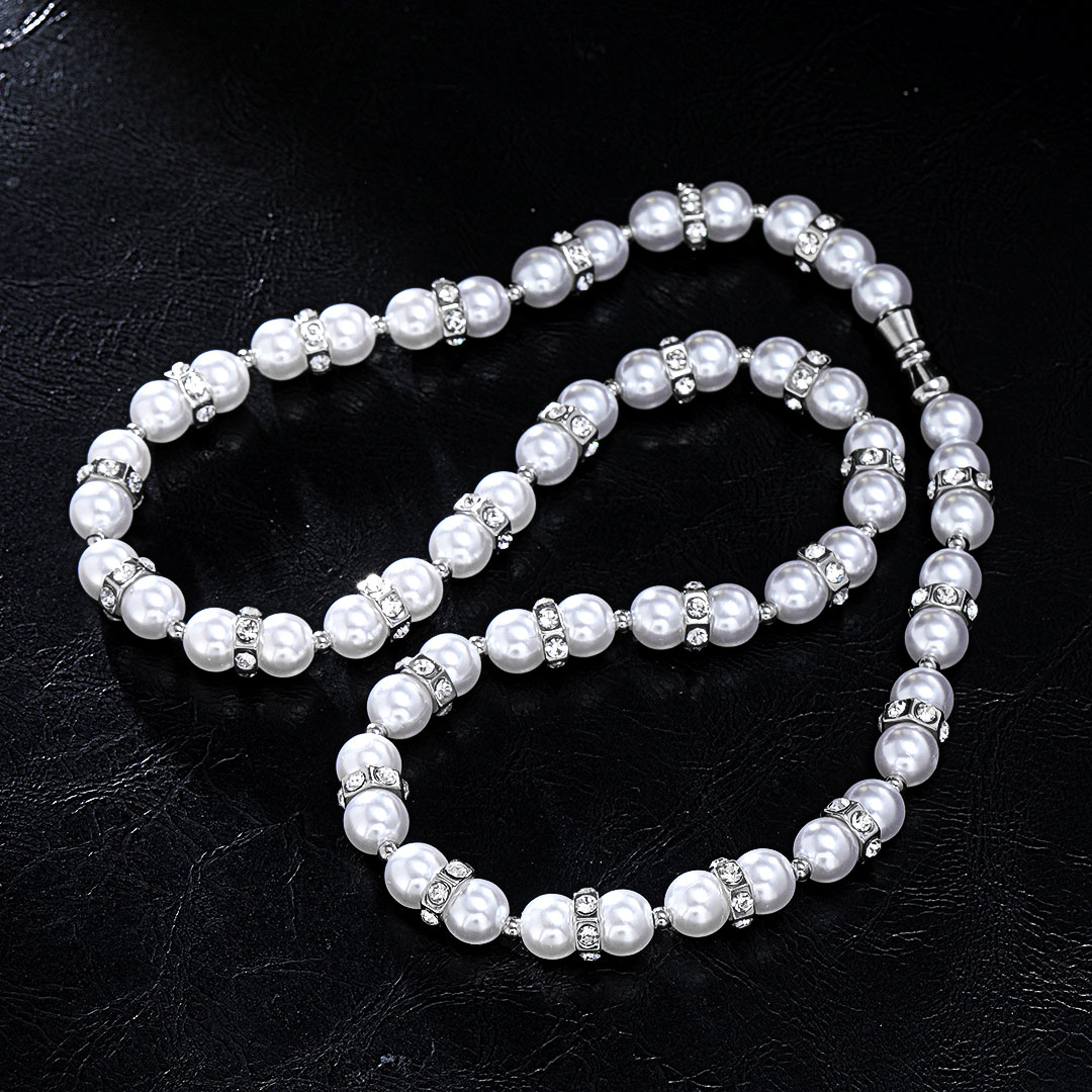 Iced Out Nut And Pearl Necklace Gold With Street Luxury Shine - Image 5