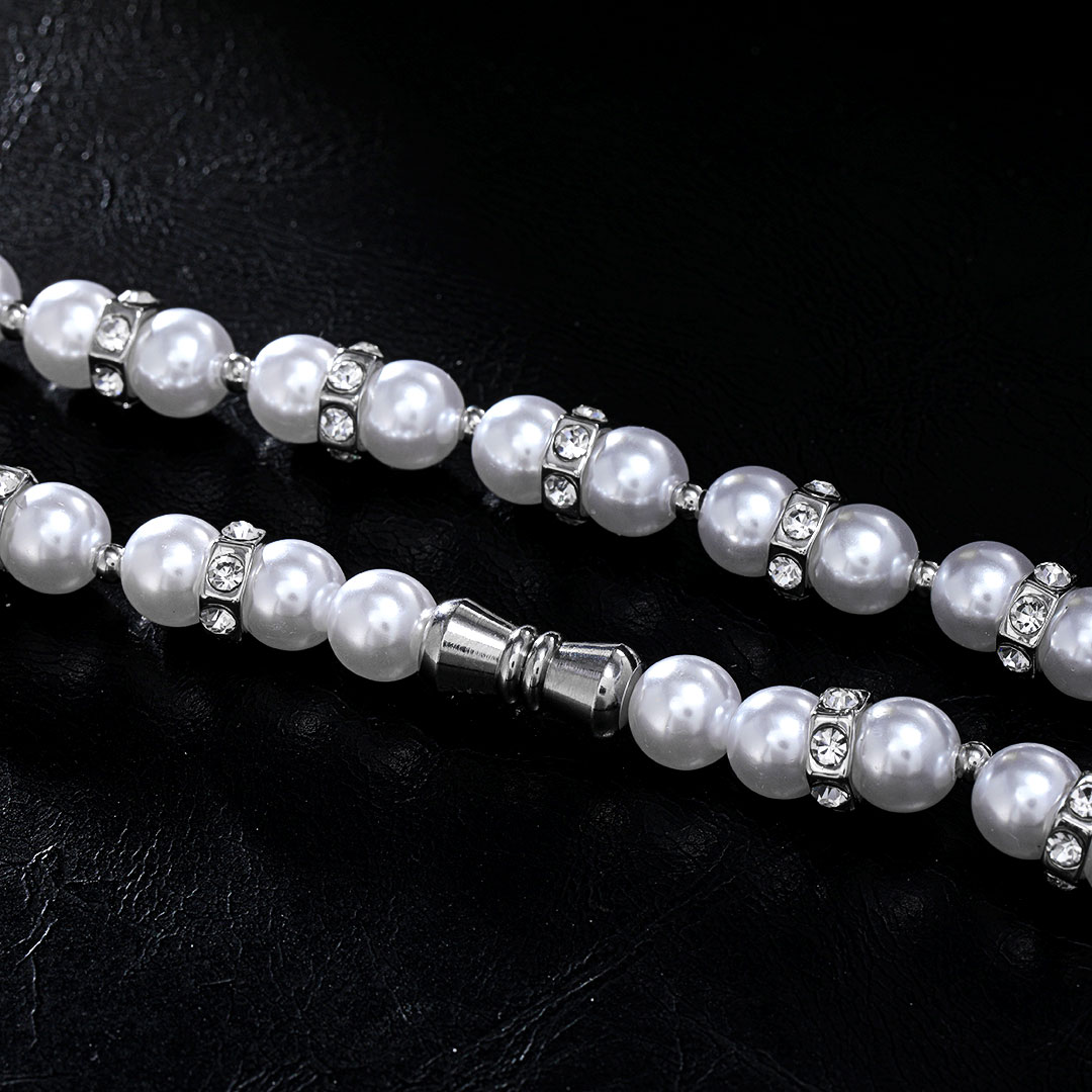 Iced Out Nut And Pearl Necklace Gold With Street Luxury Shine - Image 6