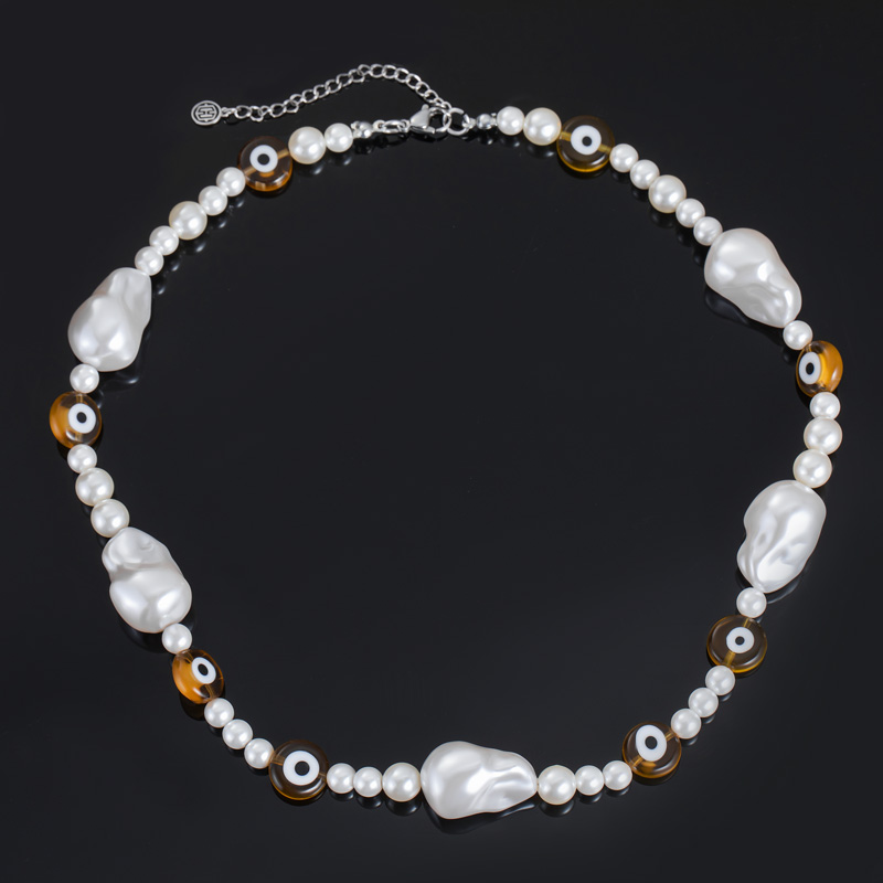 Evil Eye Baroque Pearl Necklace Bold Statement Style With Street Luxury - Image 5
