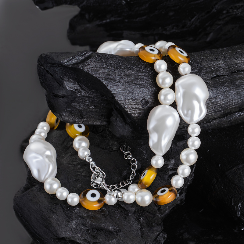 Evil Eye Baroque Pearl Necklace Bold Statement Style With Street Luxury - Image 6