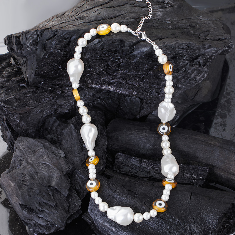 Evil Eye Baroque Pearl Necklace Bold Statement Style With Street Luxury