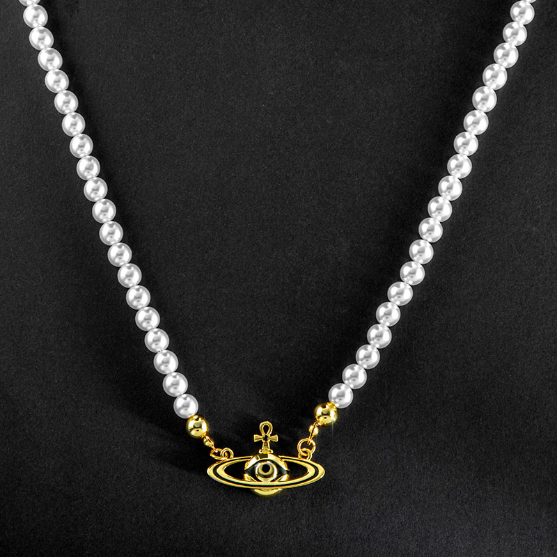 Eye Of Amulet Planet Pearls Necklace Gold With Street Luxury Shine - Image 4