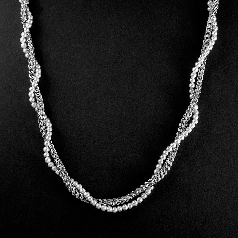 Winding Pearl And Franco Box Chain Bold Statement Style With Street Luxury - Image 3