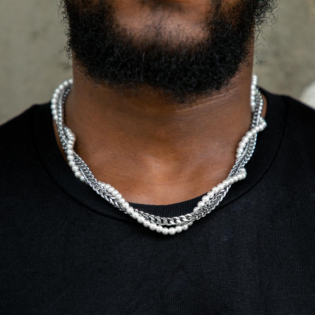 Winding Pearl And Franco Box Chain Bold Statement Style With Street Luxury - Image 5