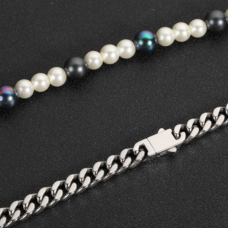Peacock Black Cuban Pearl Necklace Bold Statement Style With Street Luxury - Image 4