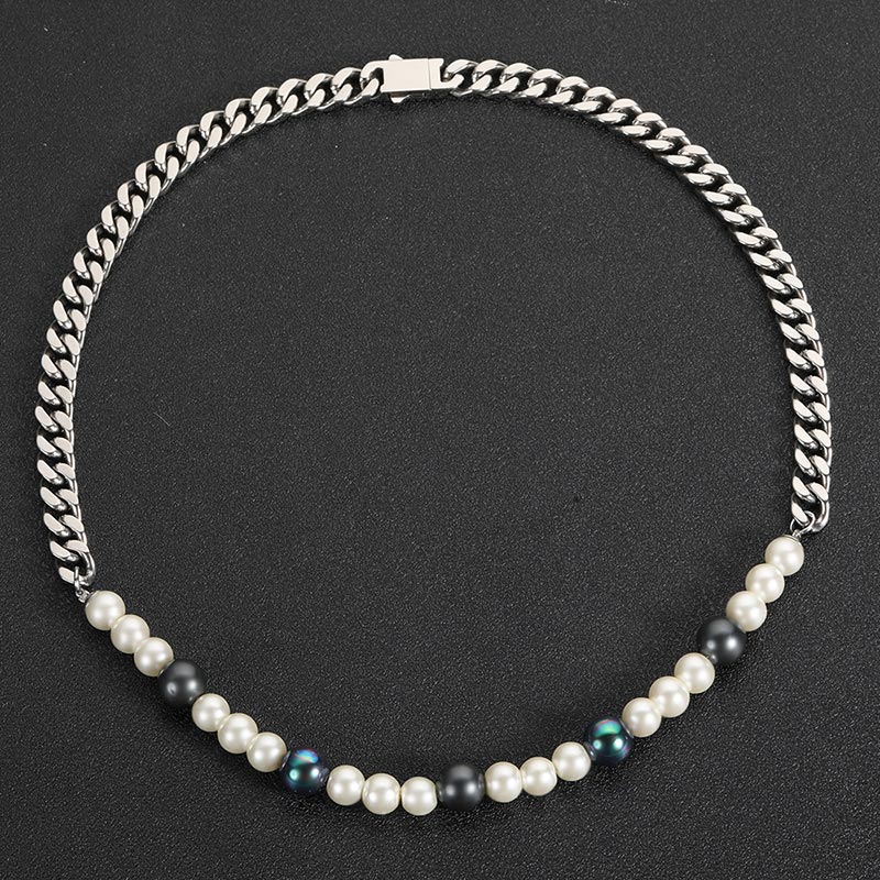 Peacock Black Cuban Pearl Necklace Bold Statement Style With Street Luxury - Image 5