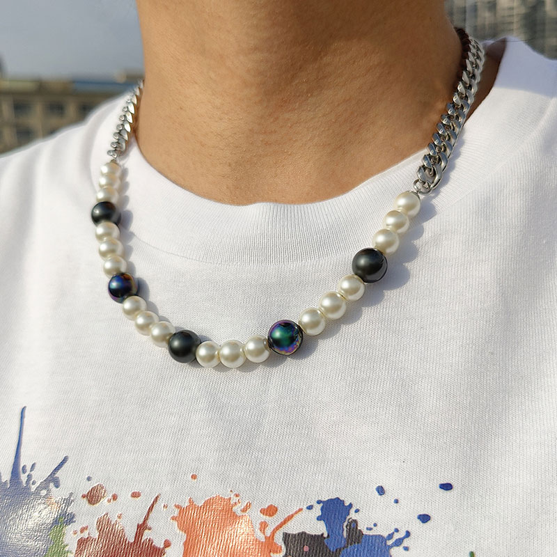 Peacock Black Cuban Pearl Necklace Bold Statement Style With Street Luxury