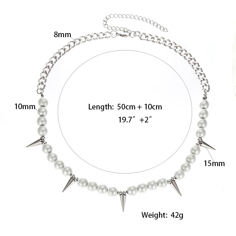 Rivet Cuban Pearl Necklace Bold Statement Style With Street Luxury - Image 4