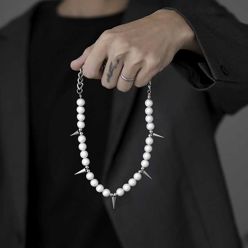 Rivet Cuban Pearl Necklace Bold Statement Style With Street Luxury