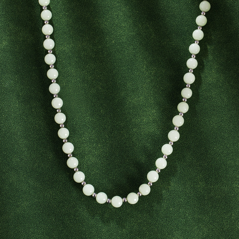 Solar Luminous Glowing Beads Necklace Silver With Street Luxury Shine - Image 6