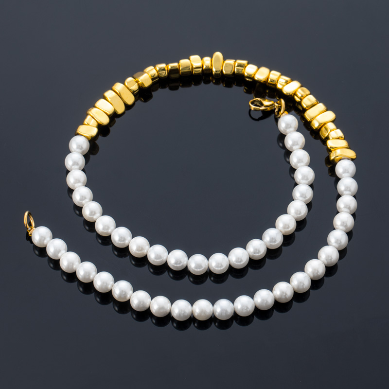 Black Gallstone Pearl Necklace Bold Statement Style With Street Luxury - Image 5