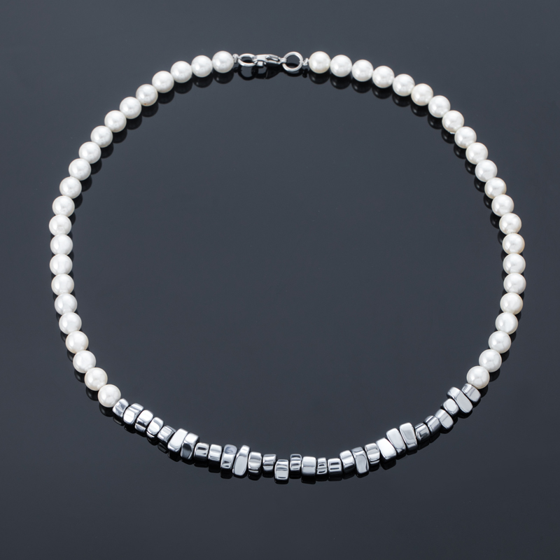 Black Gallstone Pearl Necklace Bold Statement Style With Street Luxury - Image 6