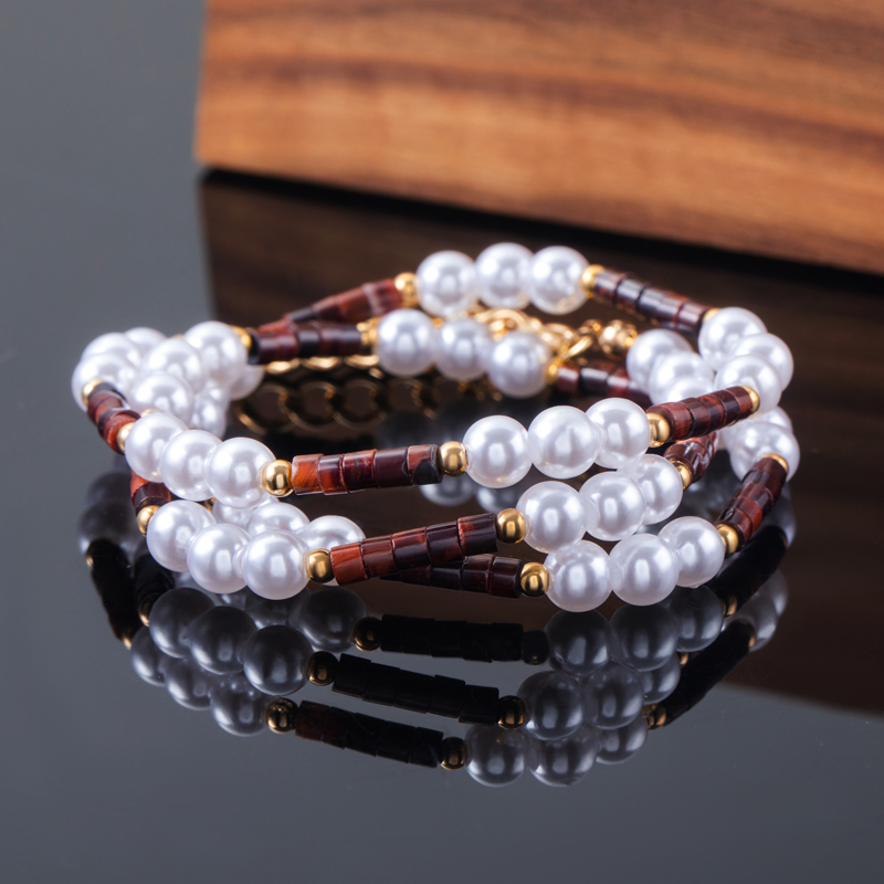 Tiger Eye Stone Pearl Adjustable Chain Made For Bold Statement Looks - Image 3