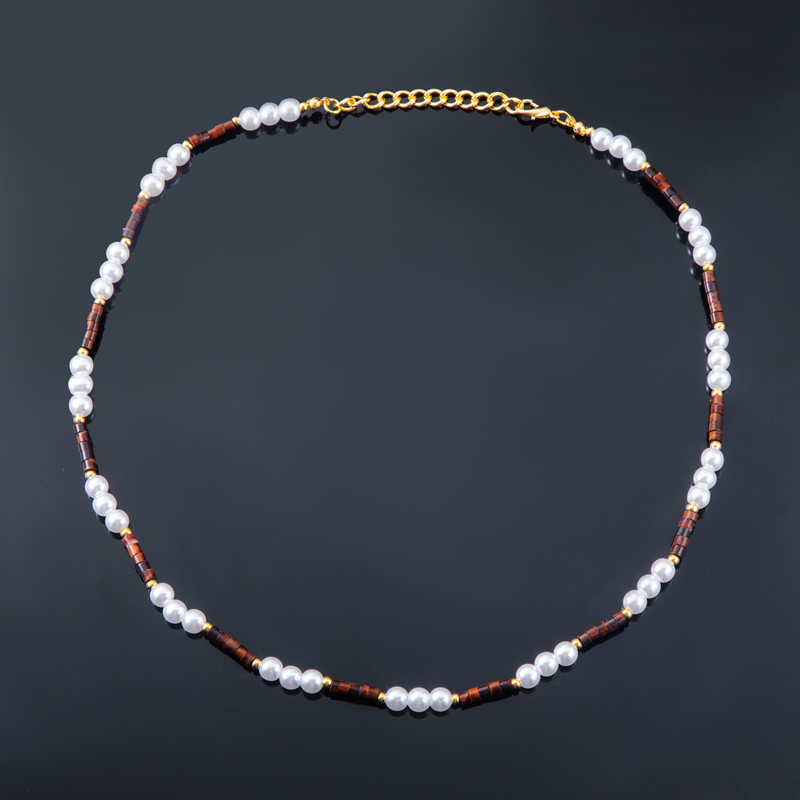 Tiger Eye Stone Pearl Adjustable Chain Made For Bold Statement Looks - Image 4