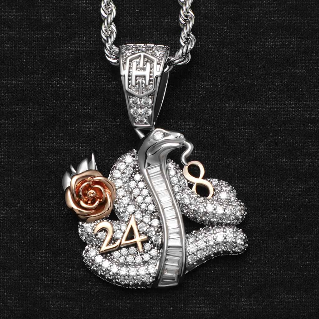 Iced Out Snake Memorial Pendant Gold With Street Luxury Shine