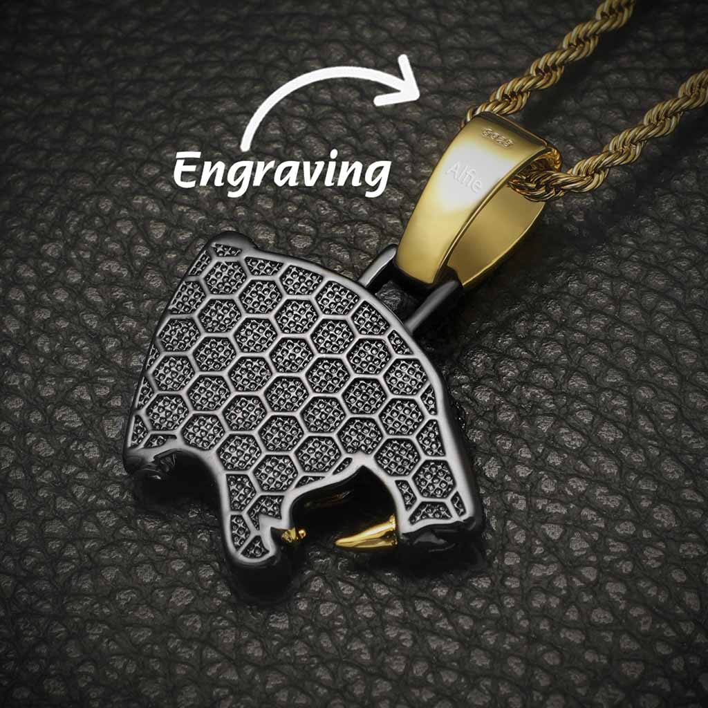 Iced Out Black Panther Head Pendant In Black Gold With Street Luxury Shine - Image 3