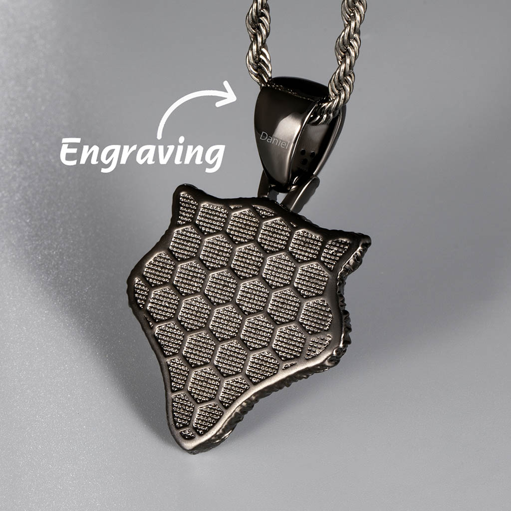 Roaring Wolf Head Pendant In Black Gold With Street Luxury Shine - Image 5