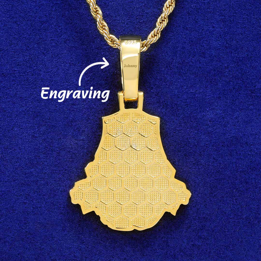 Iced Out Skeleton Pharaoh In Gold Pendant With Street Luxury Shine - Image 4