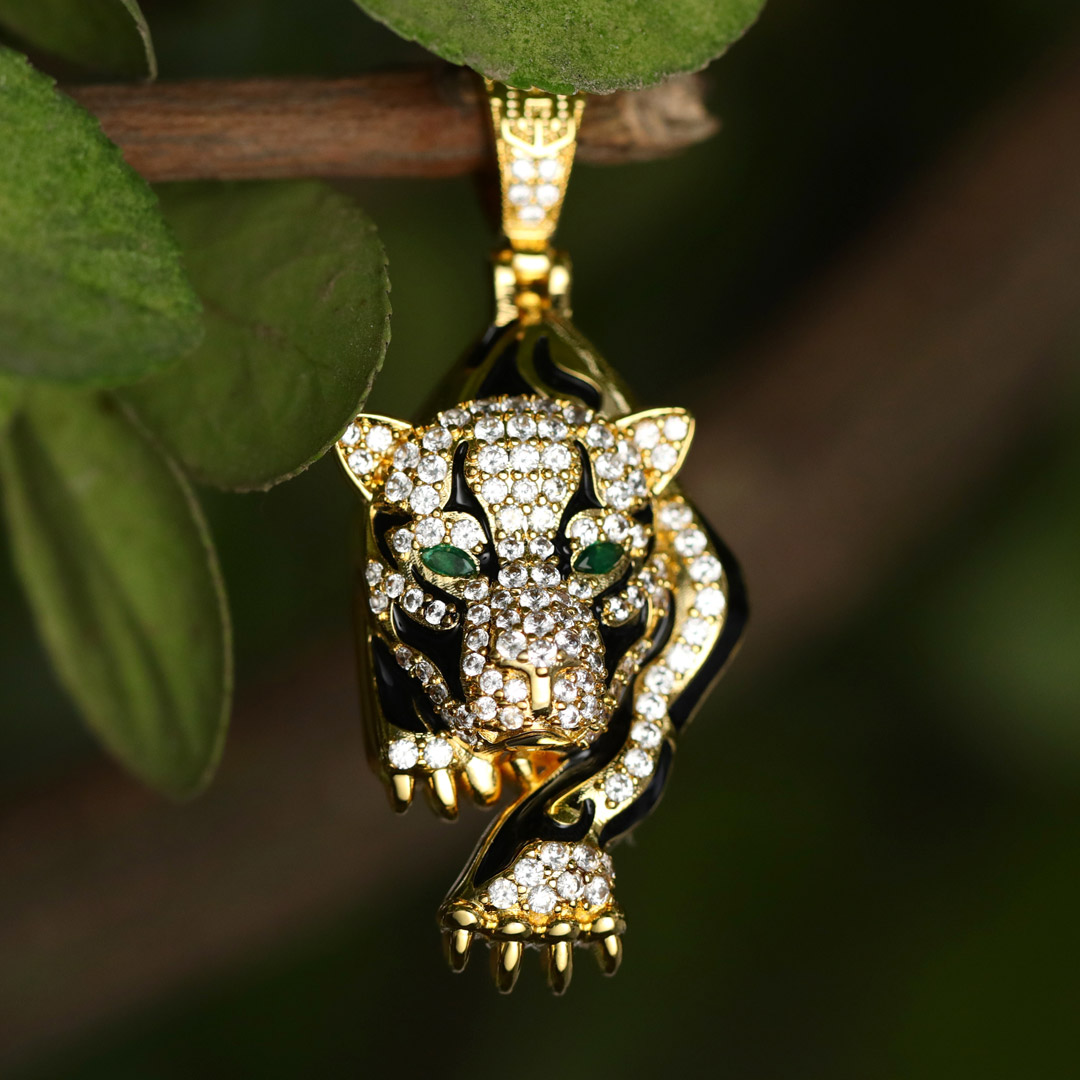 The Walking Tiger Pendant In Gold Gold With Bold Statement Appeal - Image 4