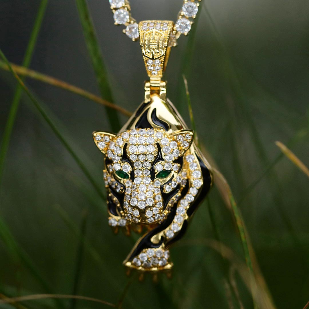 The Walking Tiger Pendant In Gold Gold With Bold Statement Appeal