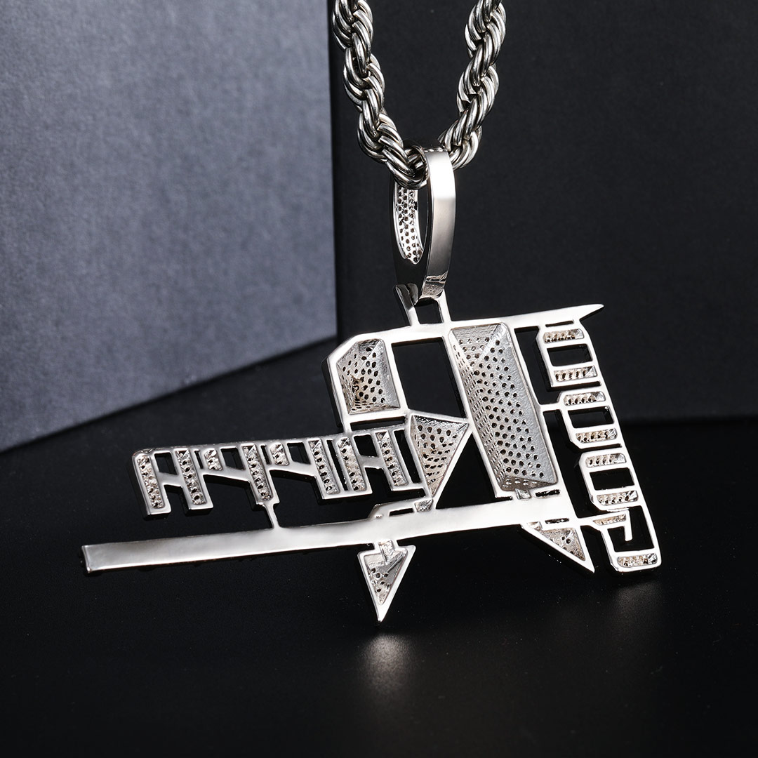 Iced Out Popular Records Pendant In White Gold With Street Luxury Shine - Image 5