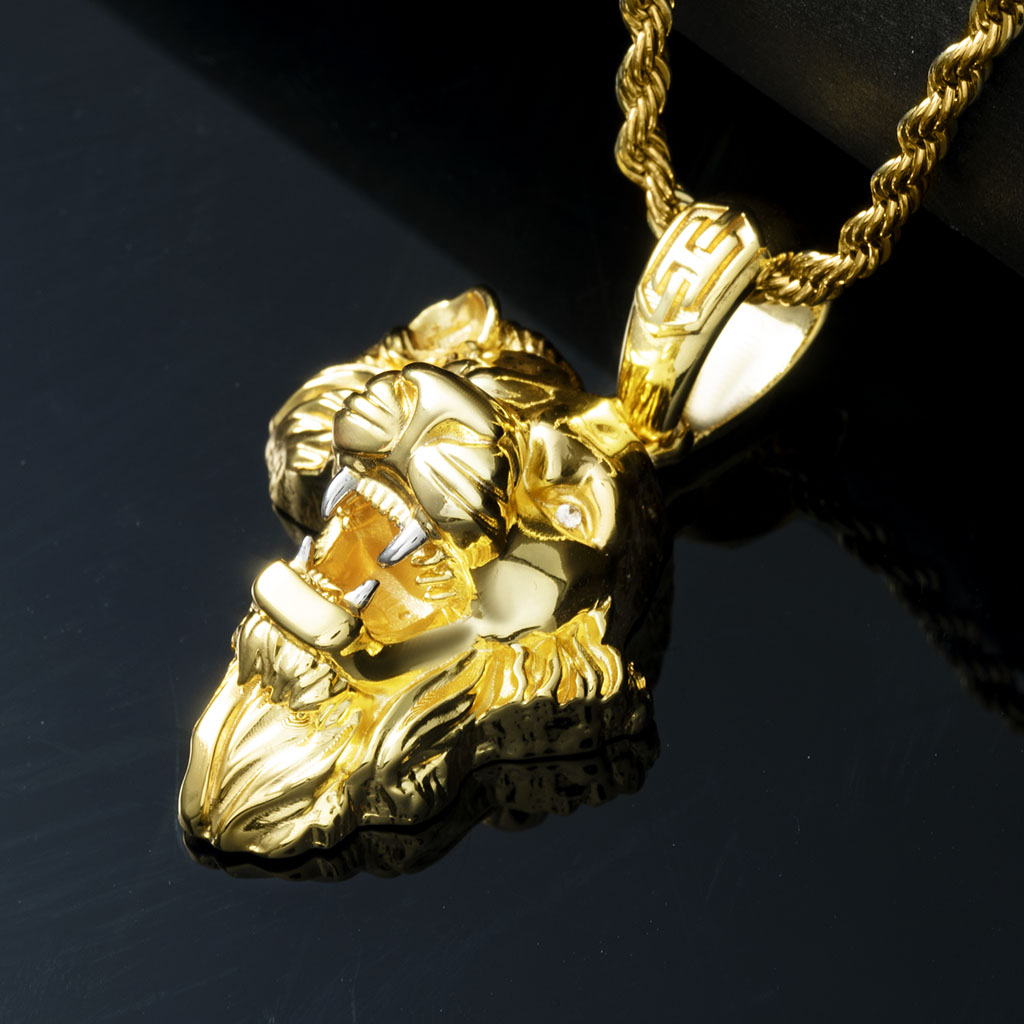 Africa Map Roaring Lion Pendant Bold Statement Style With Street Luxury