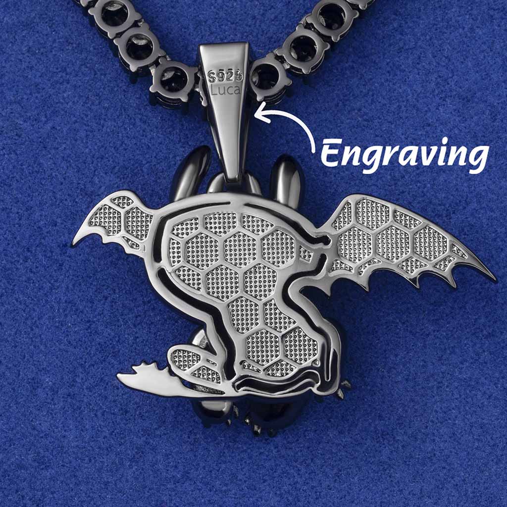 Little Dragon Pendant In Black Gold With Clean Street Luxury Style - Image 3