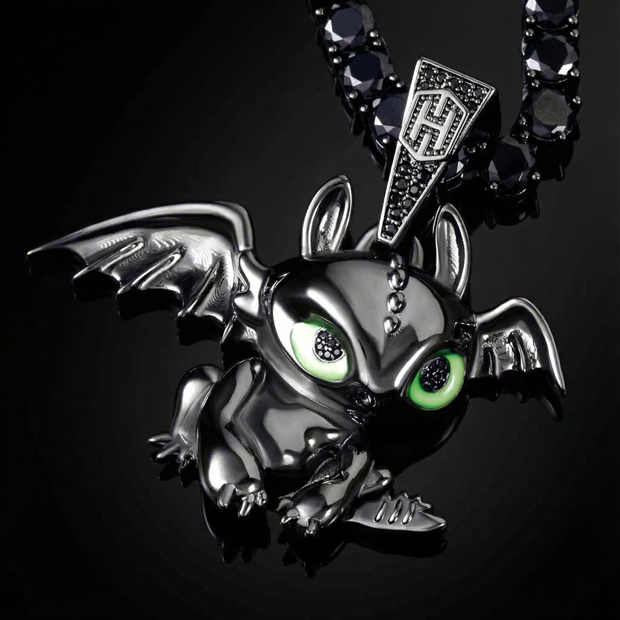 Little Dragon Pendant In Black Gold With Clean Street Luxury Style - Image 4
