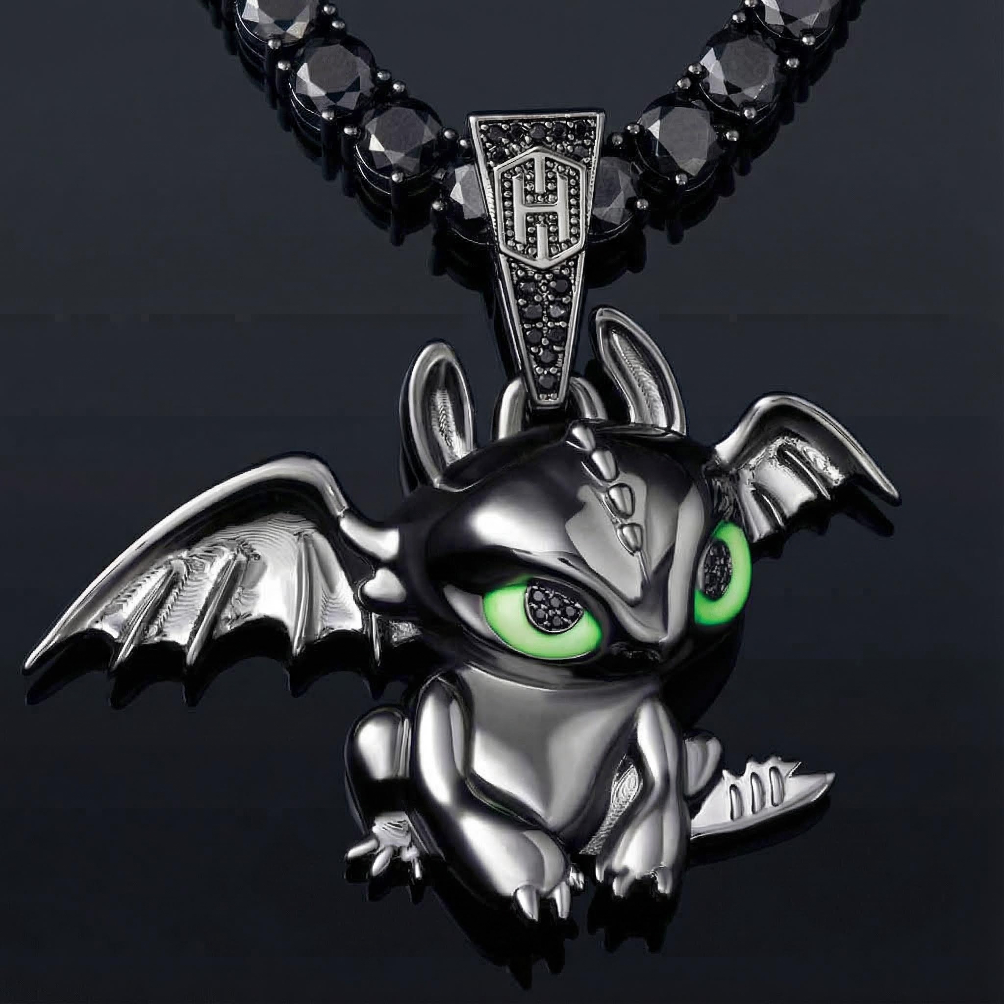 Little Dragon Pendant In Black Gold With Clean Street Luxury Style