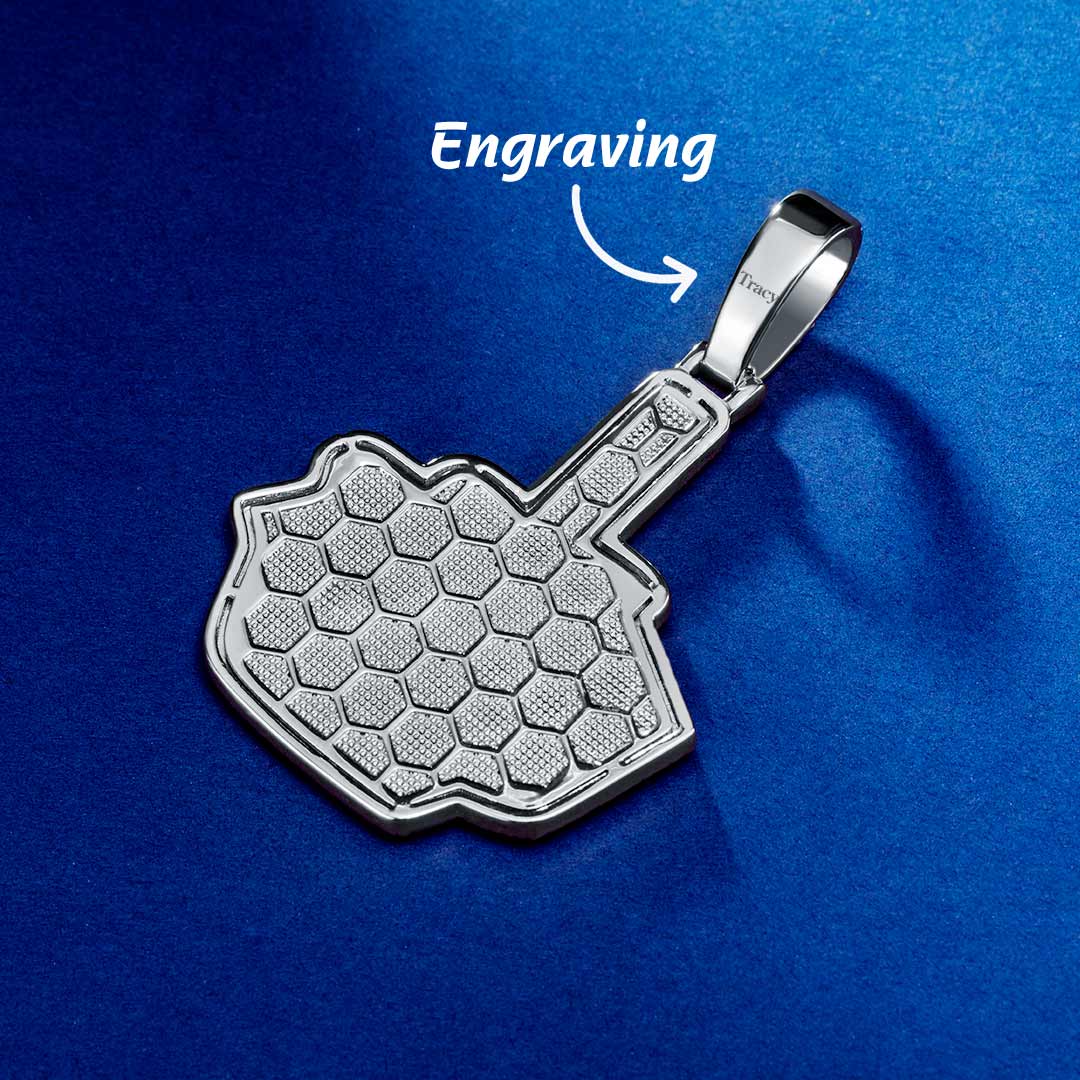 Iced Out f**k You Pendant In White Gold With Street Luxury Shine - Image 6