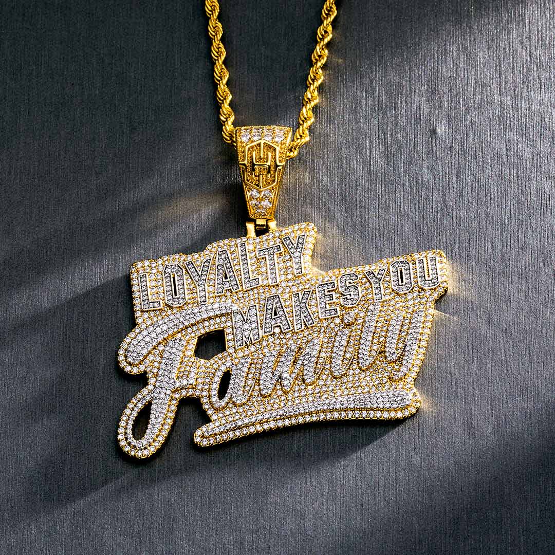Iced Out loyalty Makes You Family Pendant Gold With Street Luxury Shine - Image 5