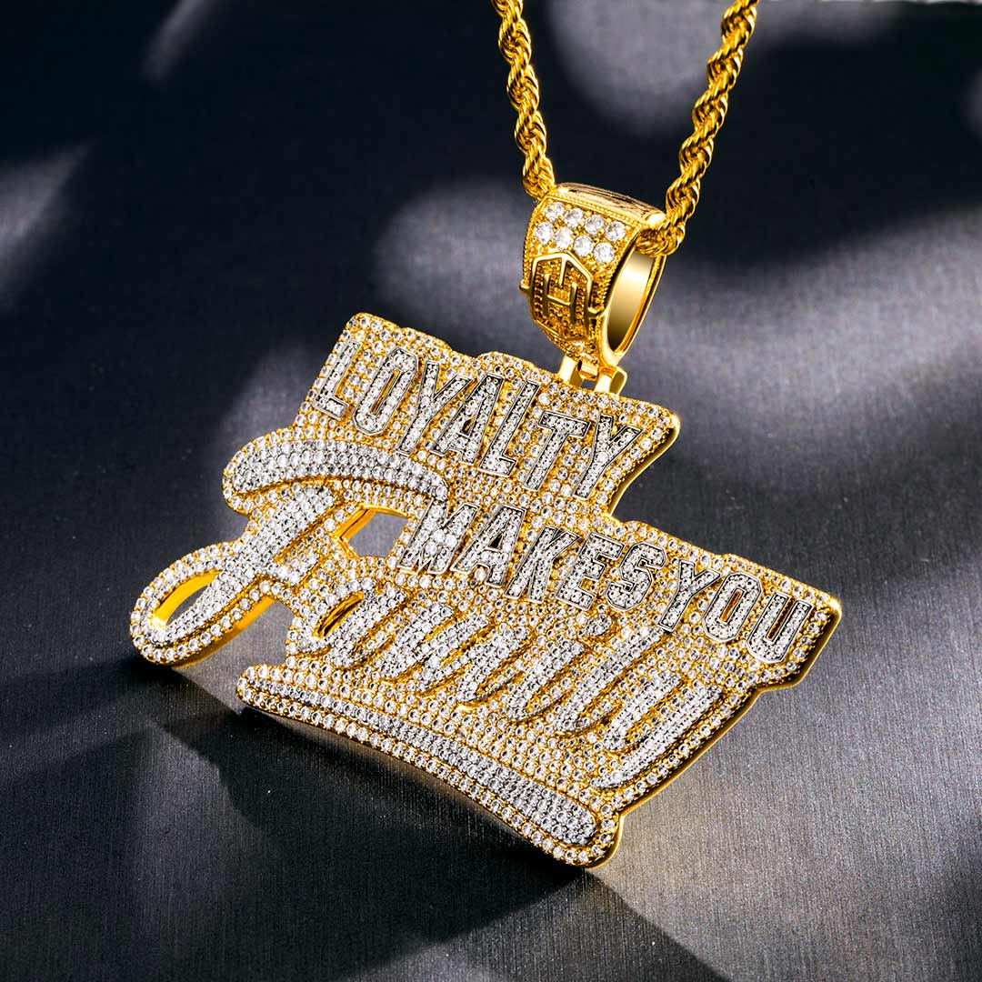 Iced Out loyalty Makes You Family Pendant Gold With Street Luxury Shine