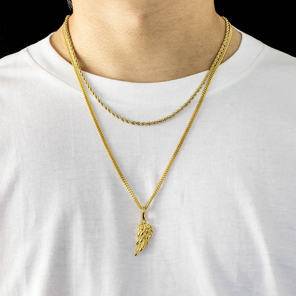 Angel Wings Pendant In Gold Gold With Bold Statement Appeal - Image 3
