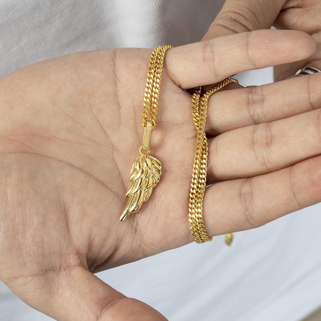 Angel Wings Pendant In Gold Gold With Bold Statement Appeal - Image 4