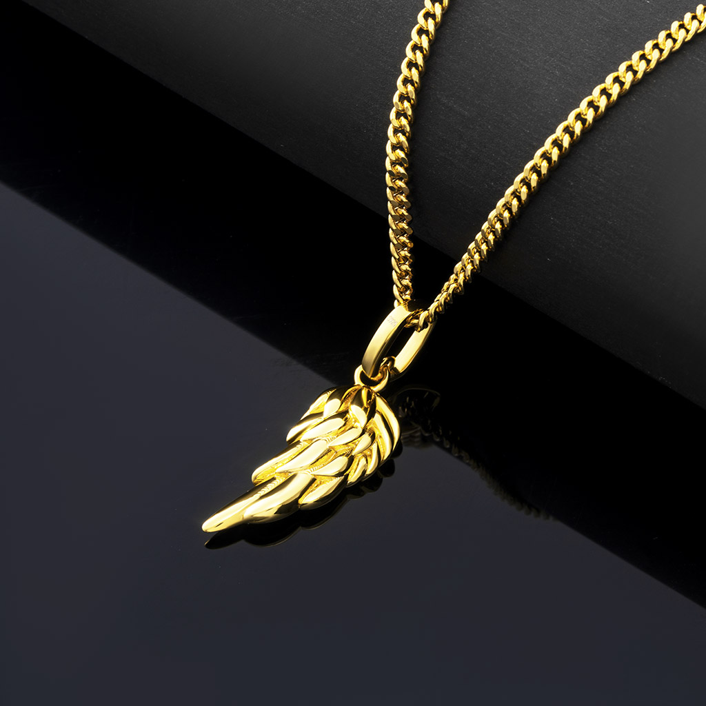 Angel Wings Pendant In Gold Gold With Bold Statement Appeal