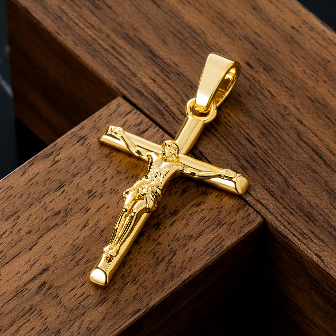 Crucifix Cross Pendant In Gold Gold With Bold Statement Appeal