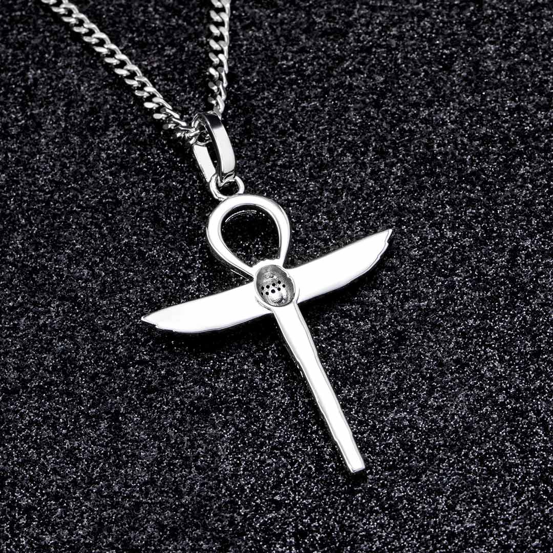 Iced Out Ankh Wings Pendant Gold With Street Luxury Shine - Image 4