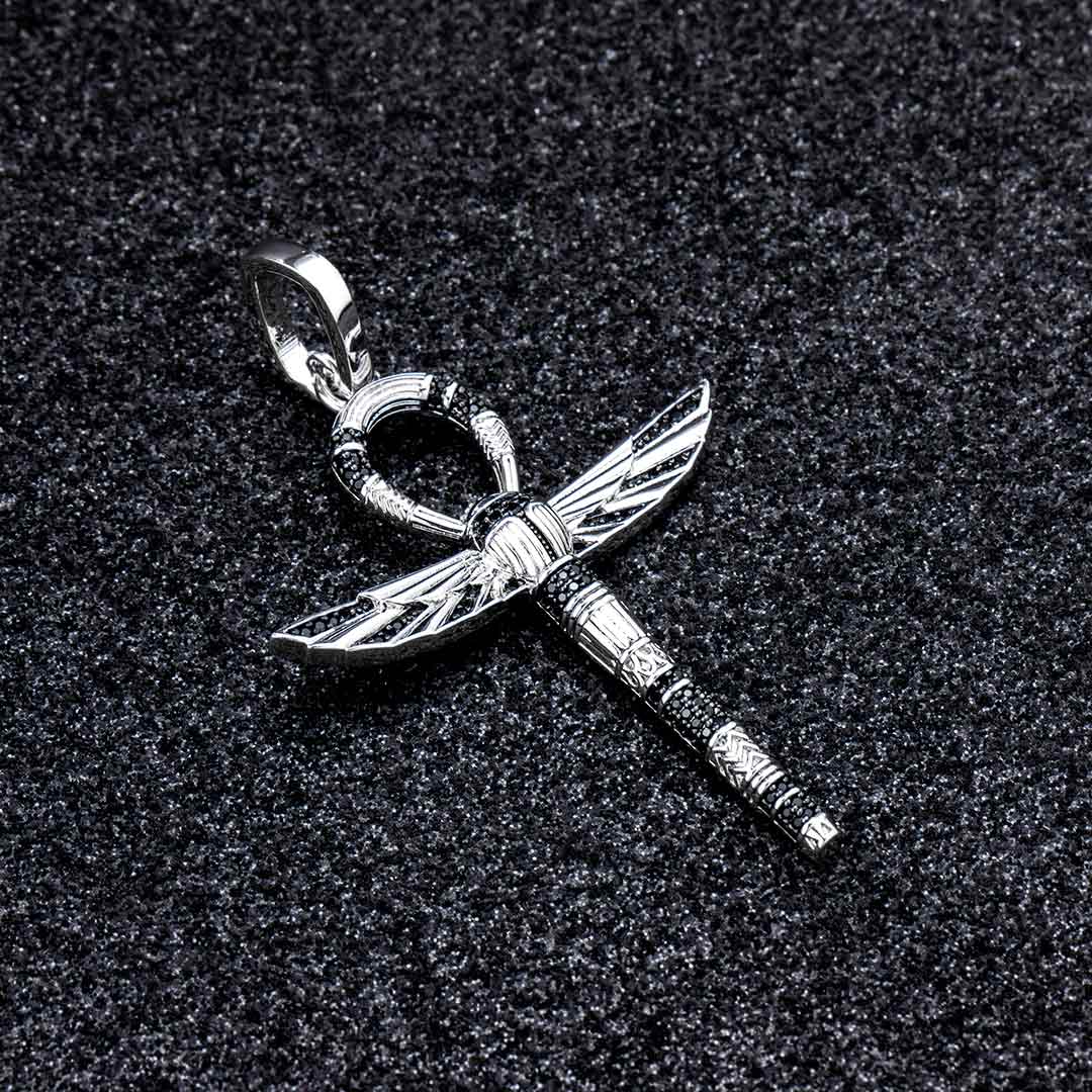 Iced Out Ankh Wings Pendant Gold With Street Luxury Shine - Image 5