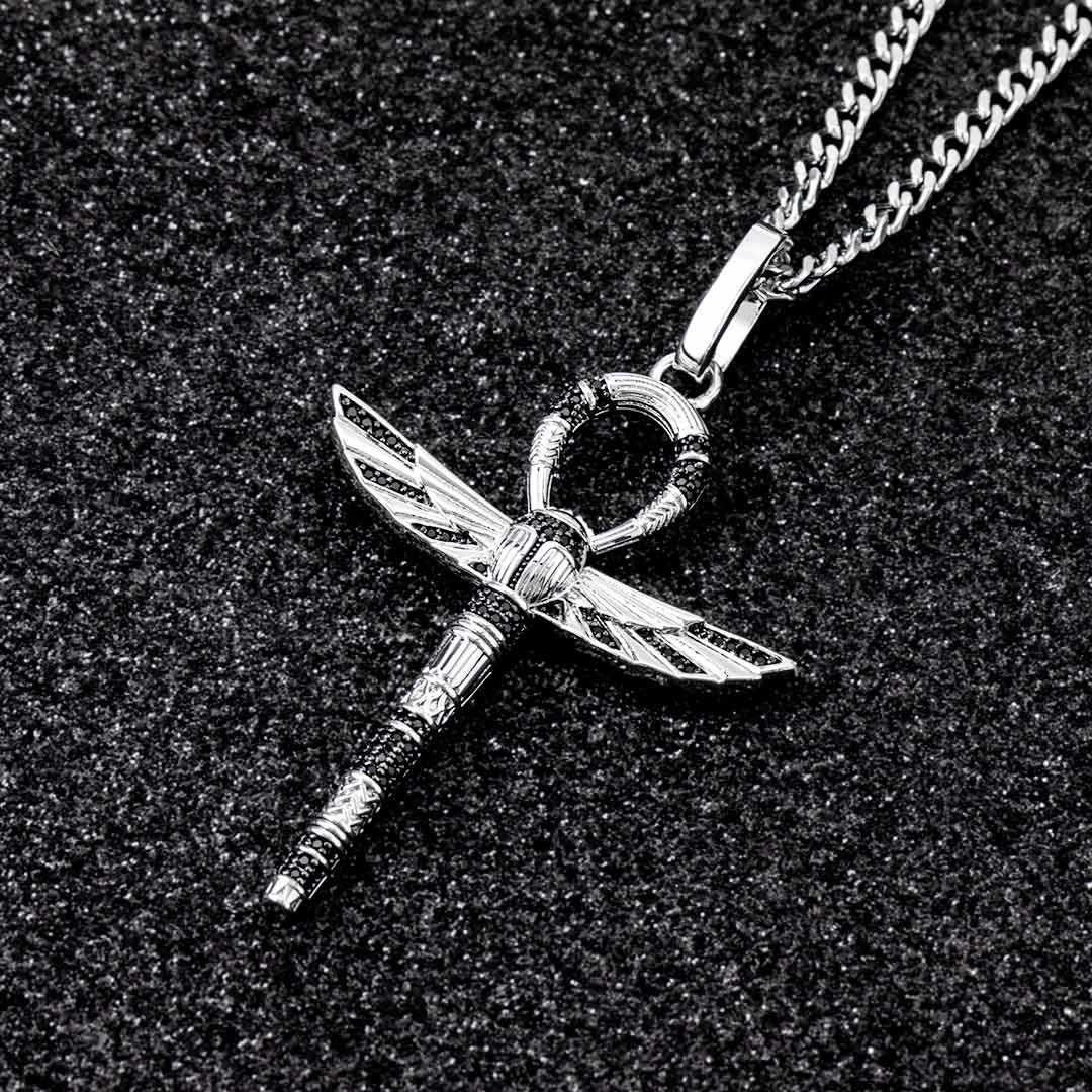 Iced Out Ankh Wings Pendant Gold With Street Luxury Shine