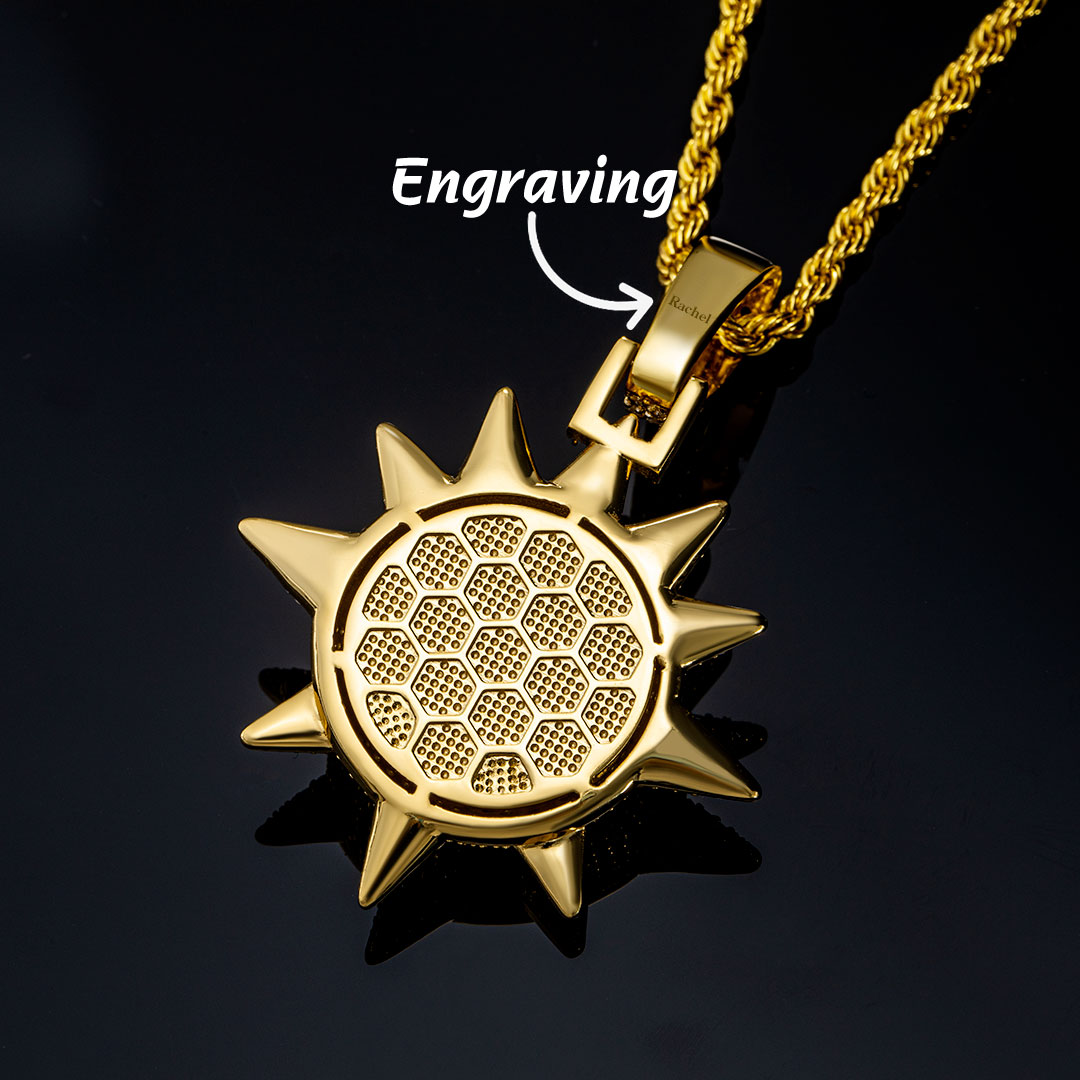 Iced Out Sun Face Pendant Gold With Street Luxury Shine - Image 4